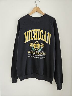 Vintage Michigan Wolverines Crewneck Sweatshirt Mens 2XL University Football 80s